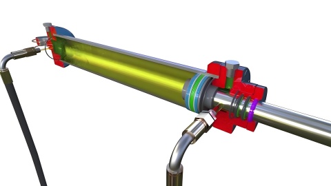 Hydraulic Cylinder Working Animation
